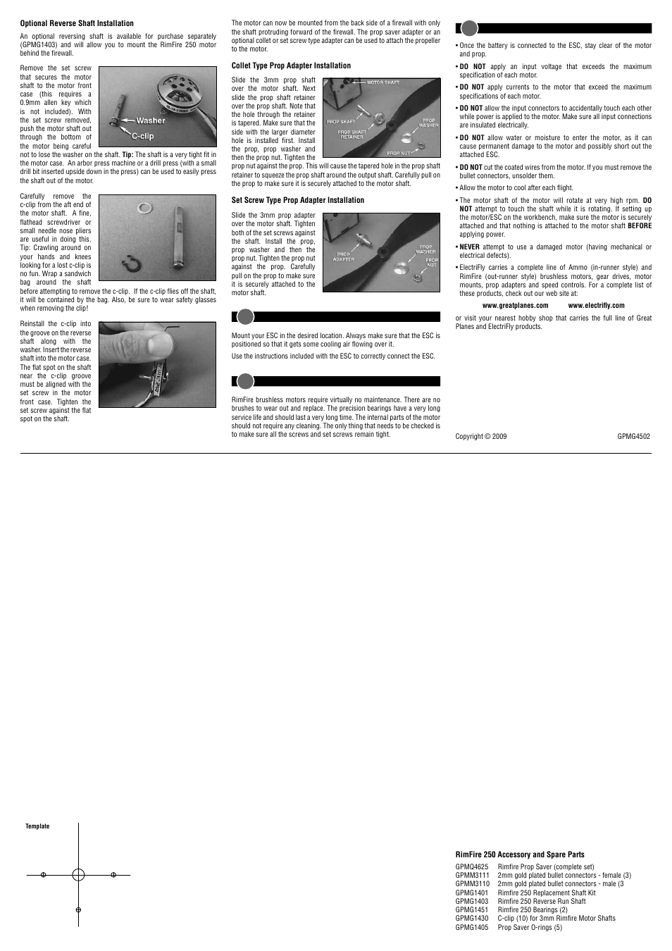 Great Planes RimFire 250 Power System User Manual | Page 2 / 2