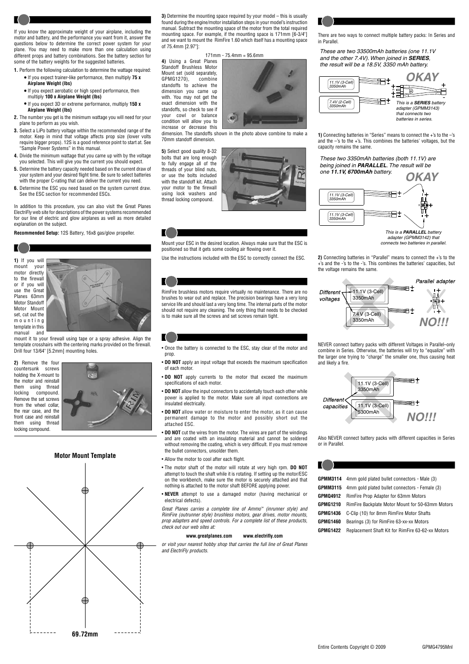 Okay | Great Planes RimFire 63mm Power System User Manual | Page 2 / 2