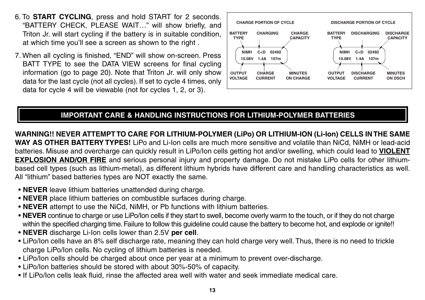 Great Planes Triton Jr. Charger - GPMM3152 User Manual | Page 13 / 28