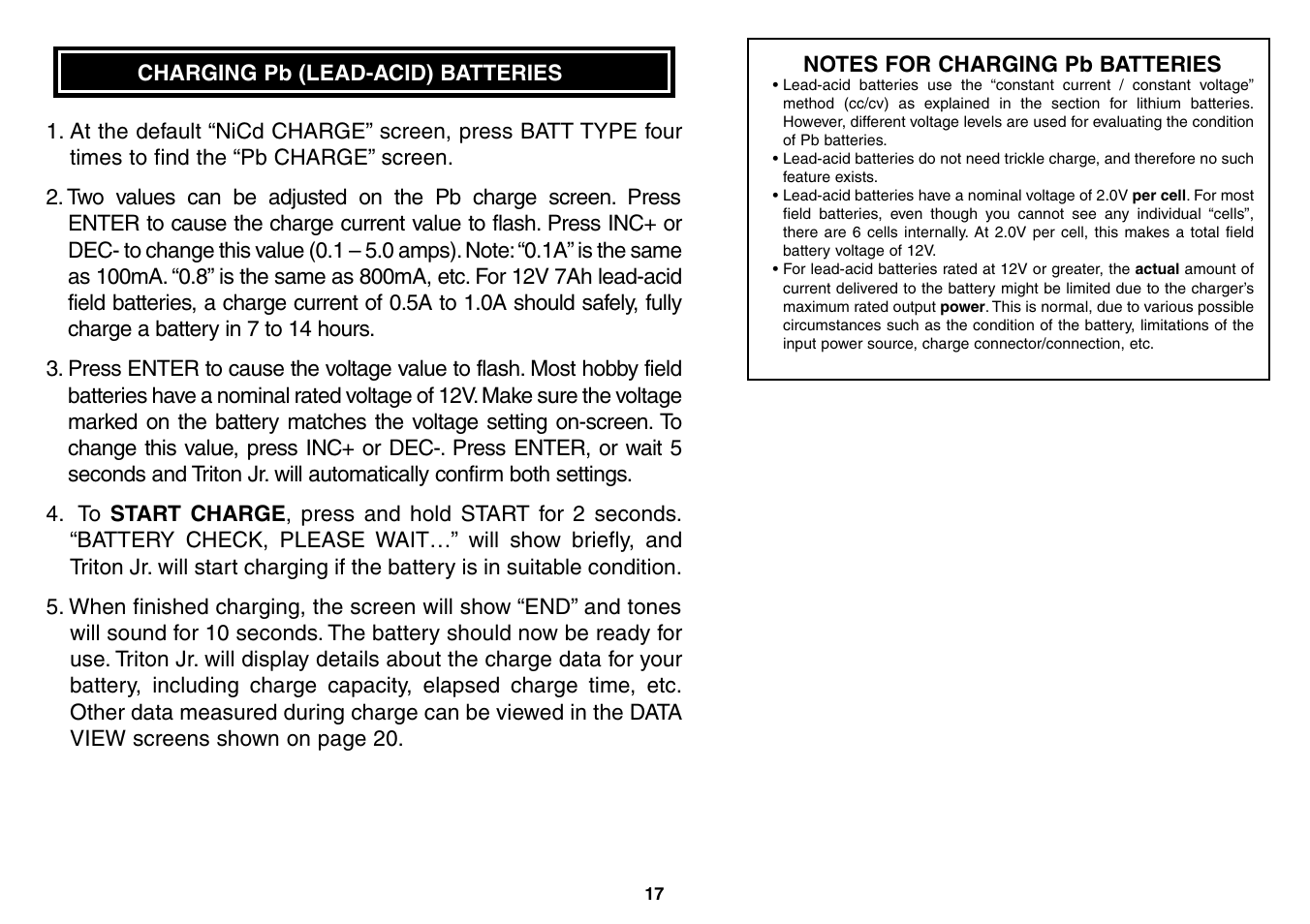 Great Planes Triton Jr. Charger - GPMM3152 User Manual | Page 17 / 28