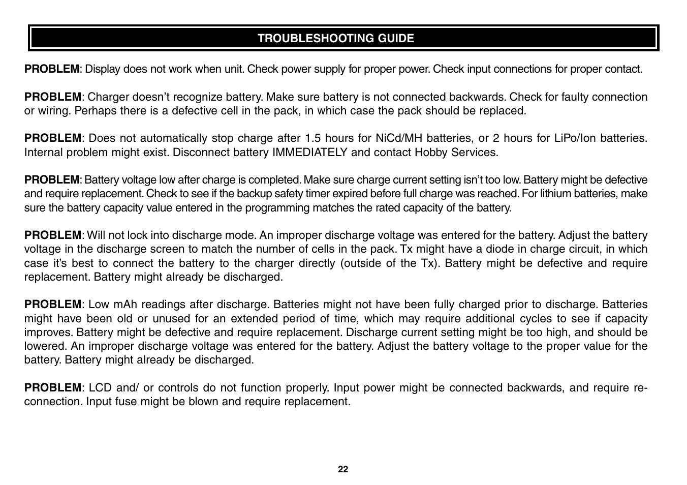 Great Planes Triton Jr. Charger - GPMM3152 User Manual | Page 22 / 28