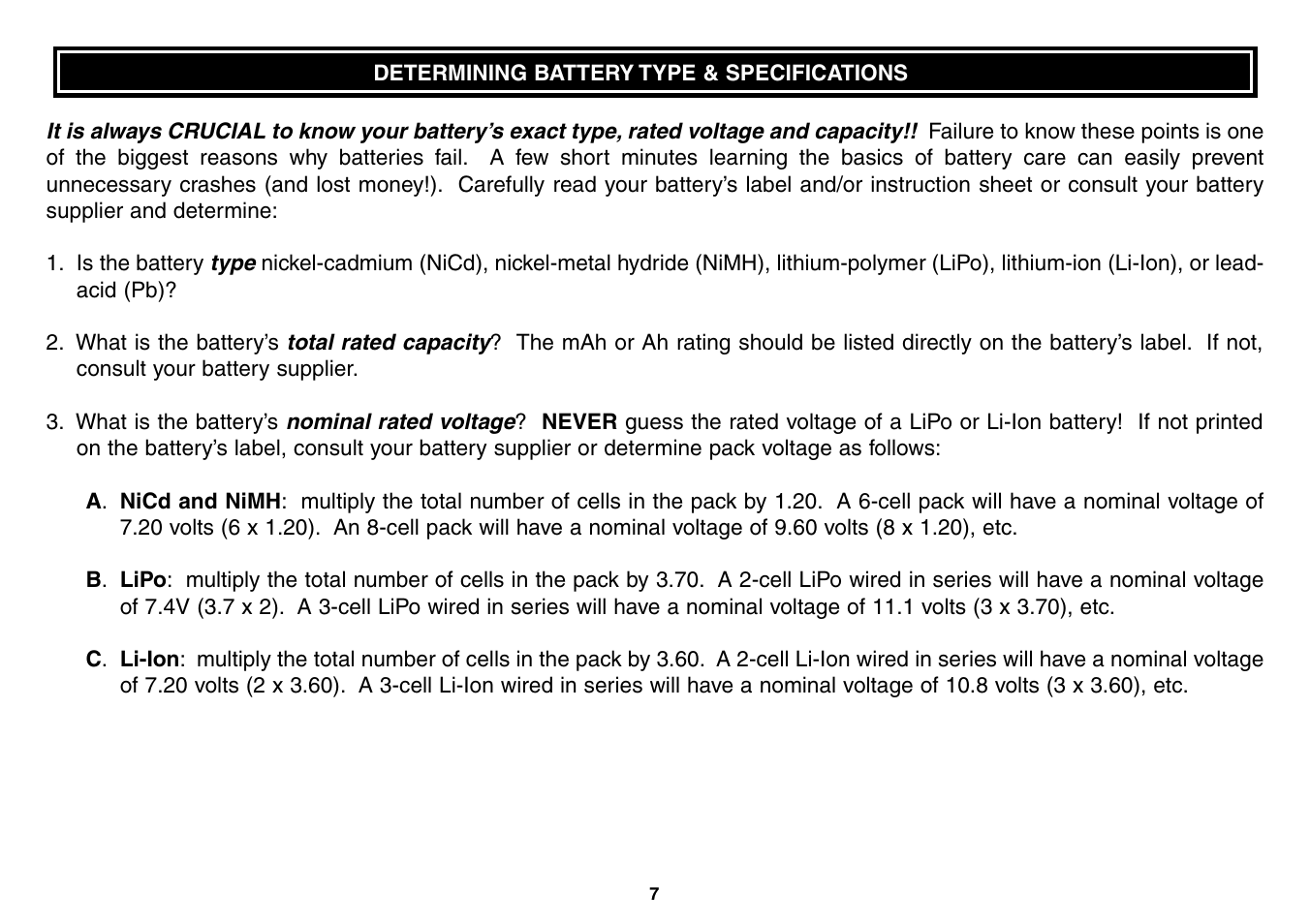 Great Planes Triton Jr. Charger - GPMM3152 User Manual | Page 7 / 28