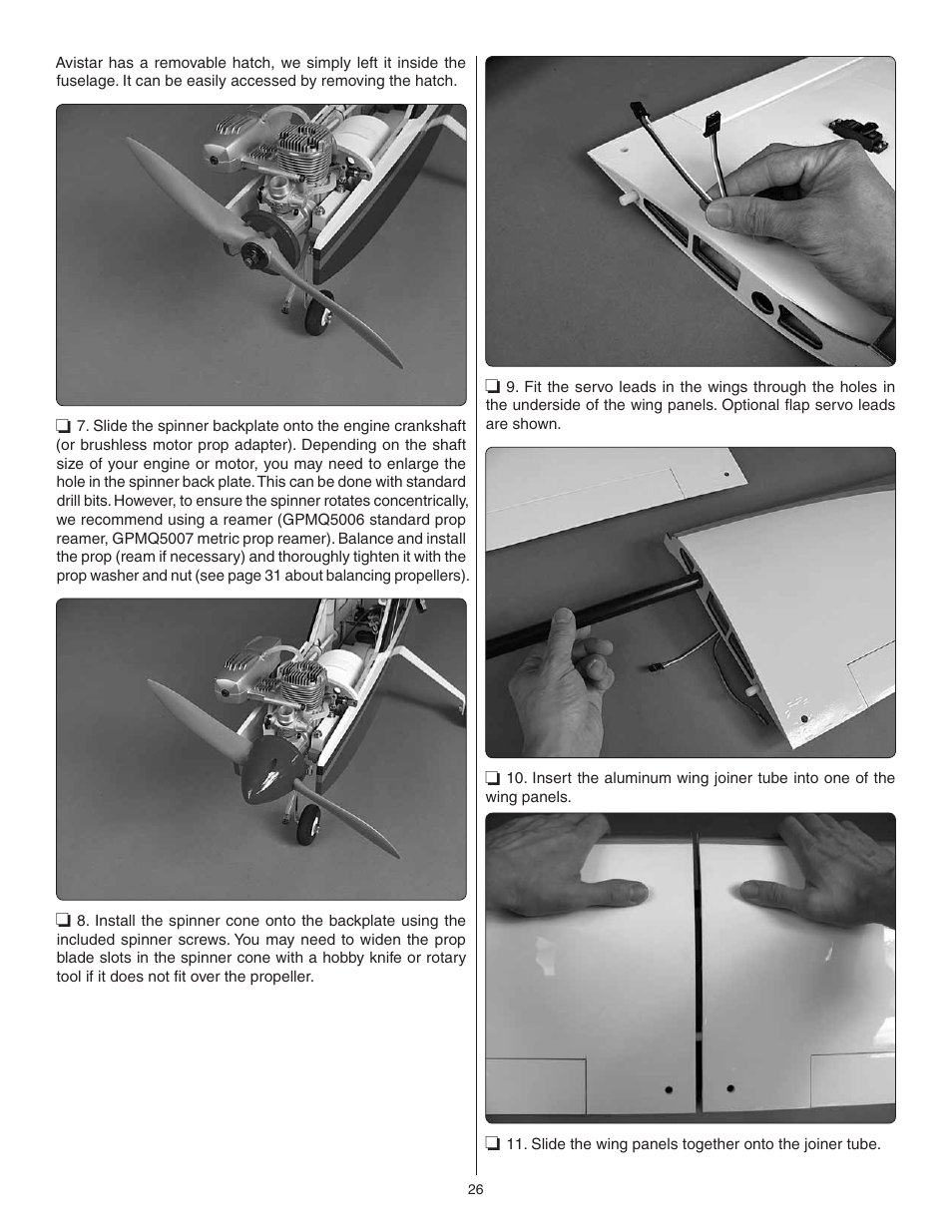 Great Planes Avistar Elite .46 ARF - GPMA1005 User Manual | Page 26 / 36