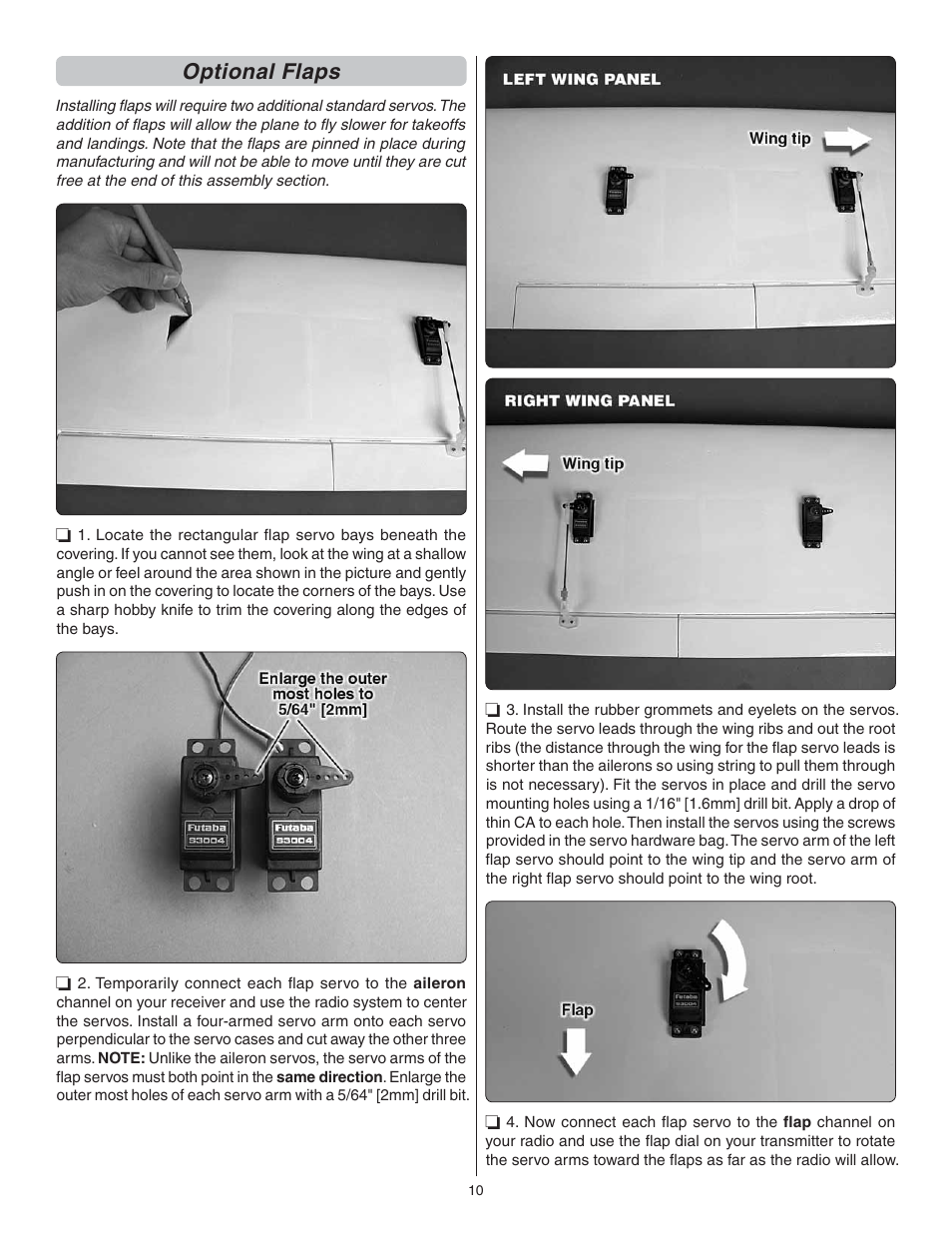 Optional flaps | Great Planes Avistar Elite .46 RTF - GPMA1605 User Manual | Page 10 / 20