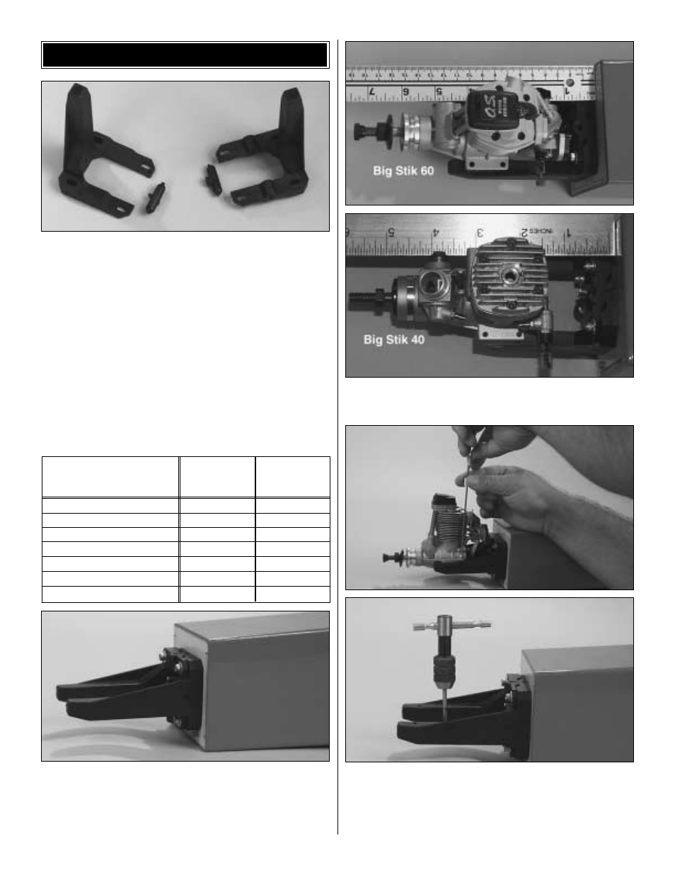 Engine installation | Great Planes Big Stik 60 ARF MonoKote - GPMA1221 User Manual | Page 11 / 24