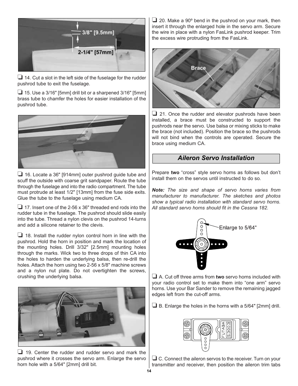 Great Planes Cessna 182 Skylane 40 ARF - GPMA1228 User Manual | Page 14 / 28