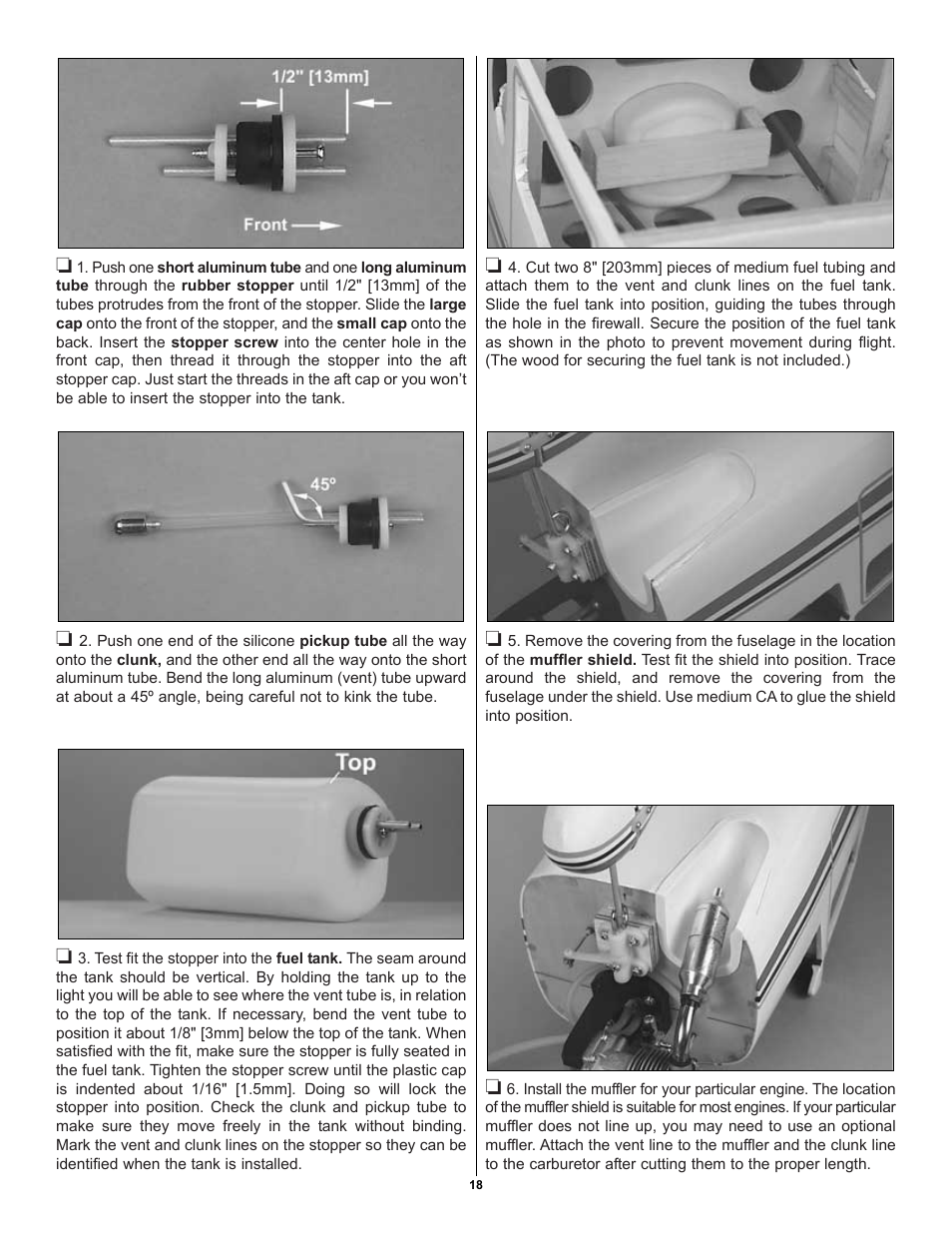 Great Planes Cessna 182 Skylane 40 ARF - GPMA1228 User Manual | Page 18 / 28