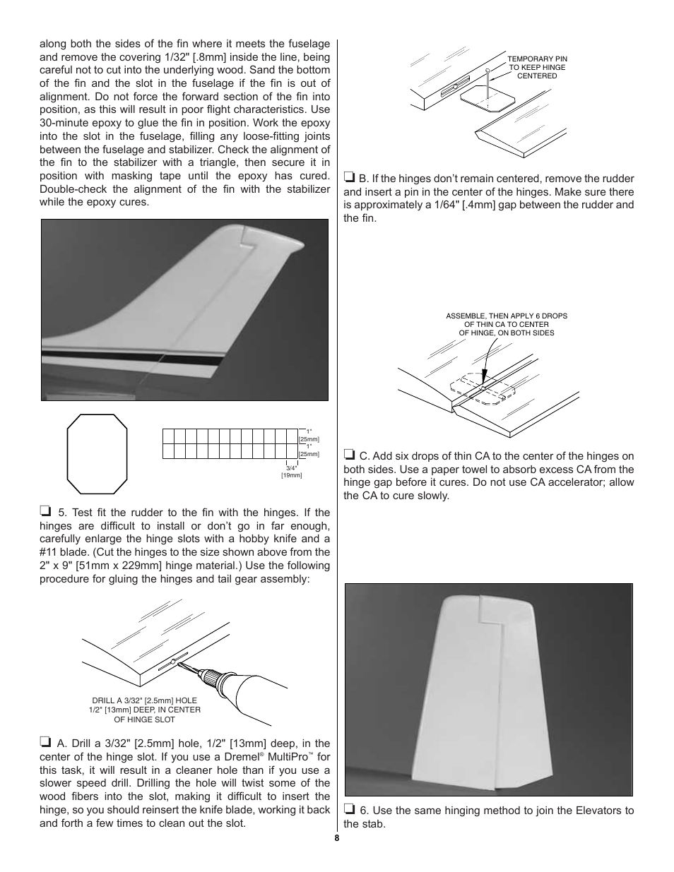 Great Planes Cessna 182 Skylane 40 ARF - GPMA1228 User Manual | Page 8 / 28