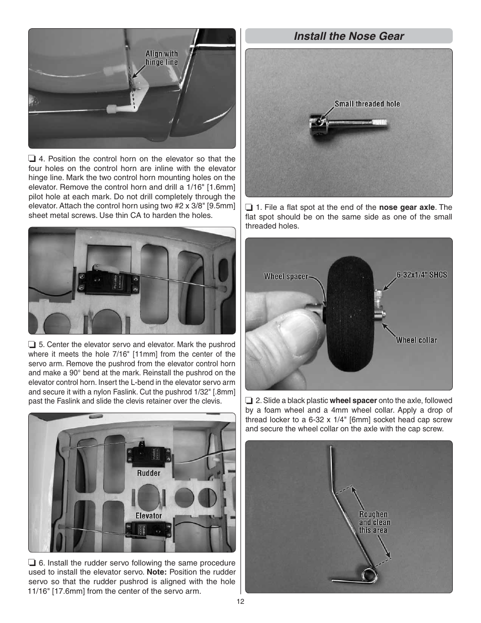 Install the nose gear | Great Planes Cirrus SR22 .46-55 ARF - GPMA1363 User Manual | Page 12 / 32