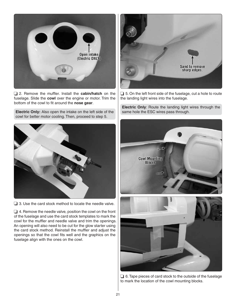 Great Planes Cirrus SR22 .46-55 ARF - GPMA1363 User Manual | Page 21 / 32
