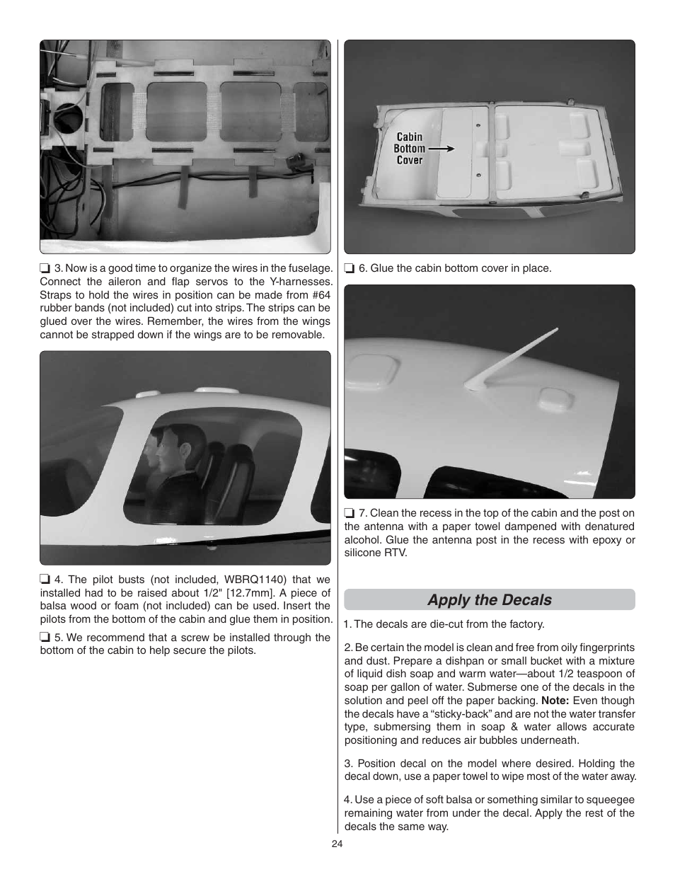 Apply the decals | Great Planes Cirrus SR22 .46-55 ARF - GPMA1363 User Manual | Page 24 / 32