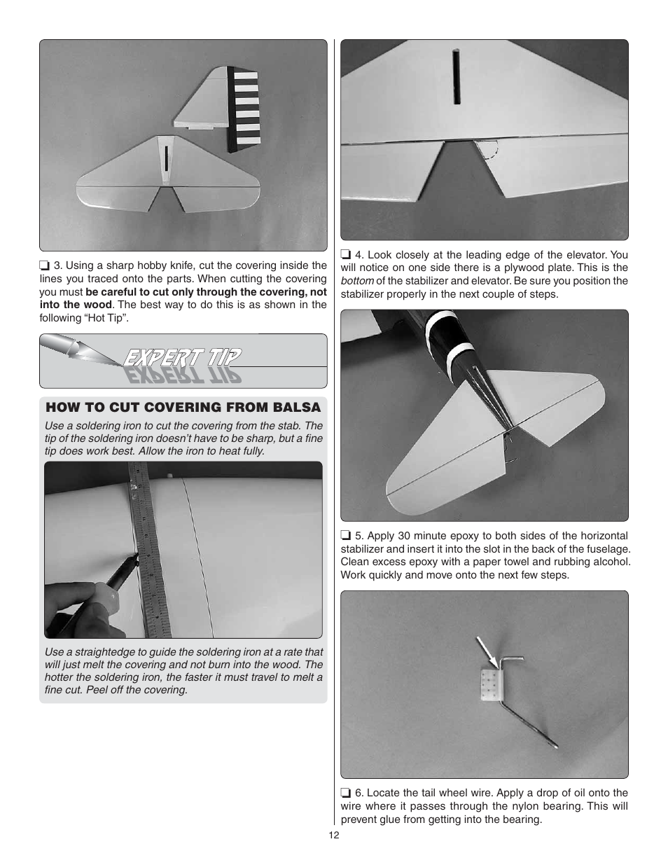 Great Planes Curtis P-6E Hawk EP Biplane ARF - GPMA1164 User Manual | Page 12 / 24
