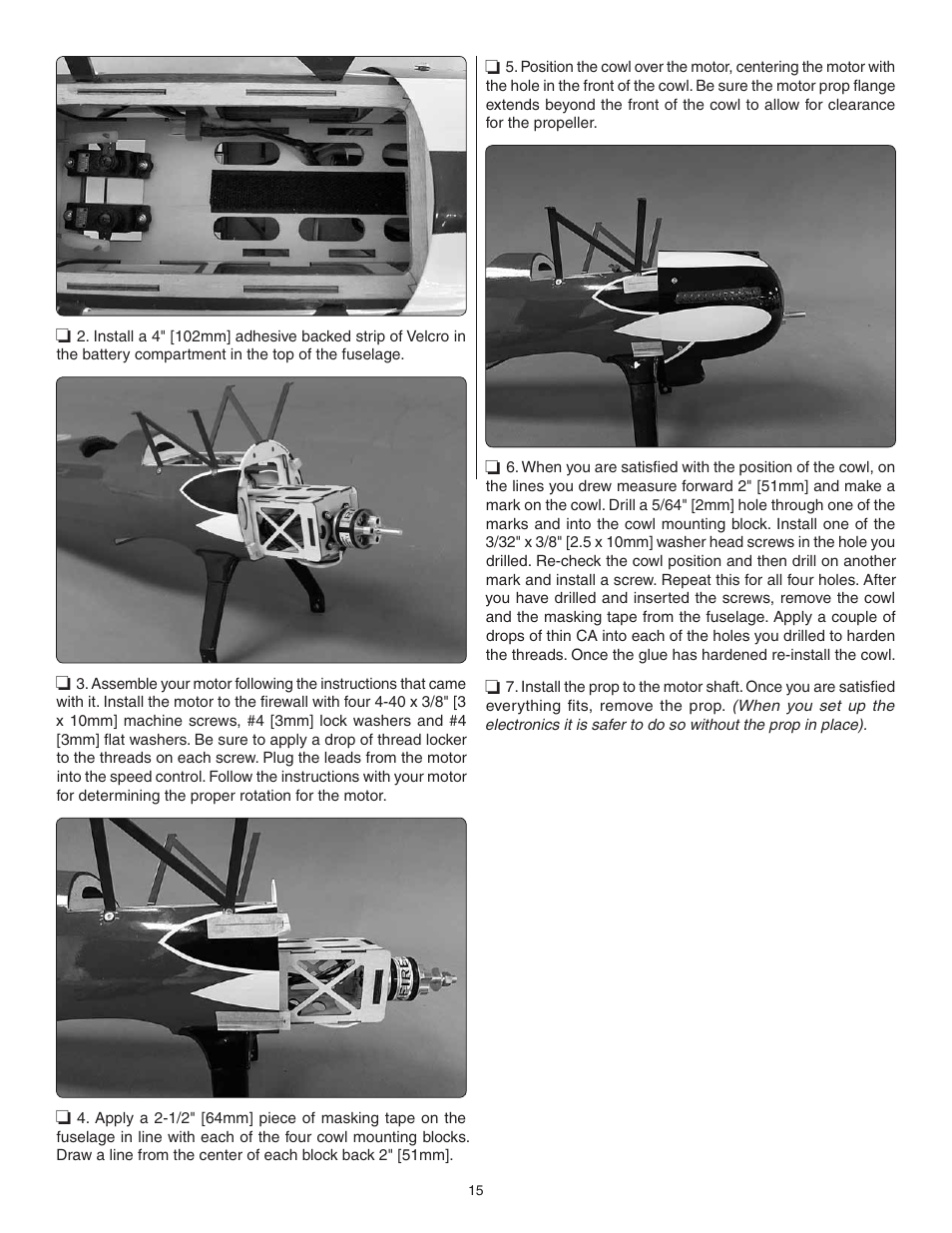 Great Planes Curtis P-6E Hawk EP Biplane ARF - GPMA1164 User Manual | Page 15 / 24