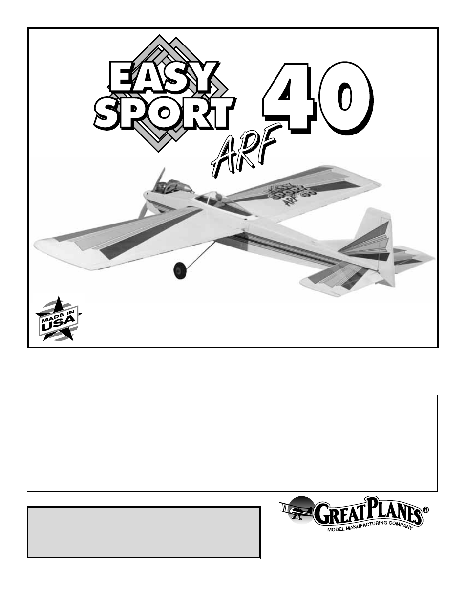 Great Planes Easy Sport 40 ARF MonoKote - GPMA1036 User Manual | 24 pages