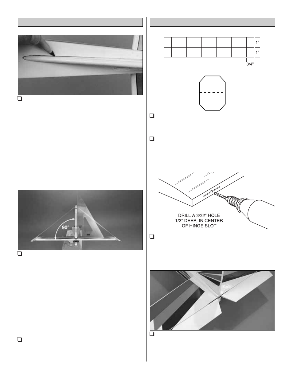 Install the hinges install the vertical fin | Great Planes Easy Sport 40 ARF MonoKote - GPMA1036 User Manual | Page 13 / 24