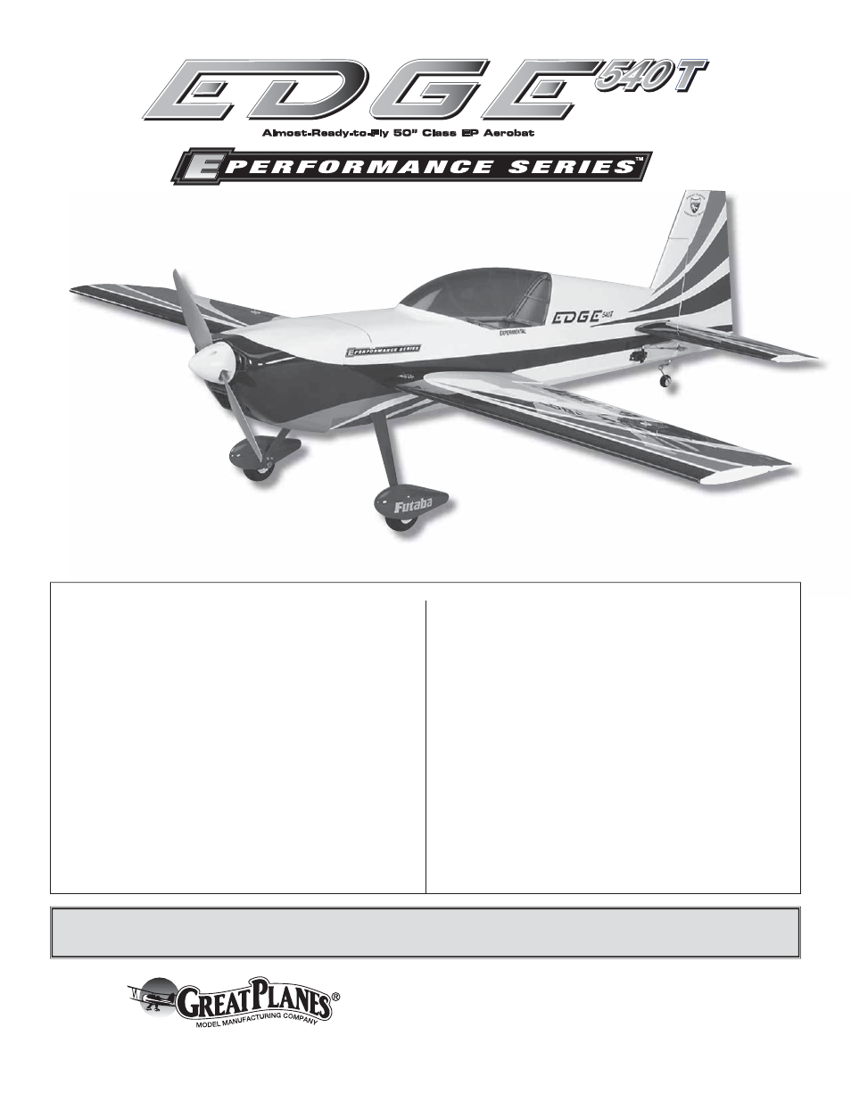 Great Planes Edge 540T EP ARF - GPMA1572 User Manual | 24 pages