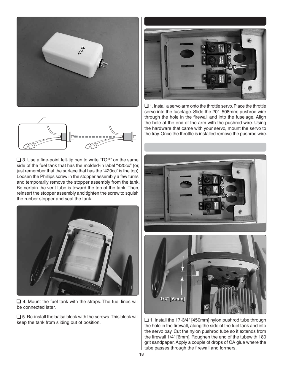 Hook up the throttle, Two-stroke hookup | Great Planes Escapade .61 GP/EP ARF - GPMA1201 User Manual | Page 18 / 28