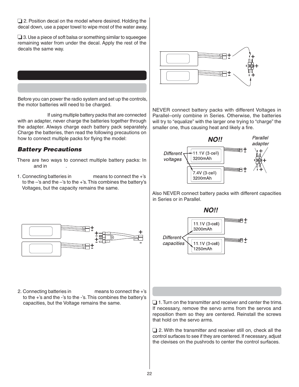 Okay, Check the control directions | Great Planes Escapade .61 GP/EP ARF - GPMA1201 User Manual | Page 22 / 28