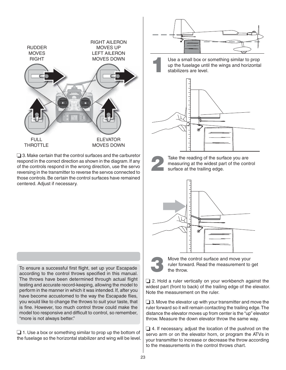 Great Planes Escapade .61 GP/EP ARF - GPMA1201 User Manual | Page 23 / 28