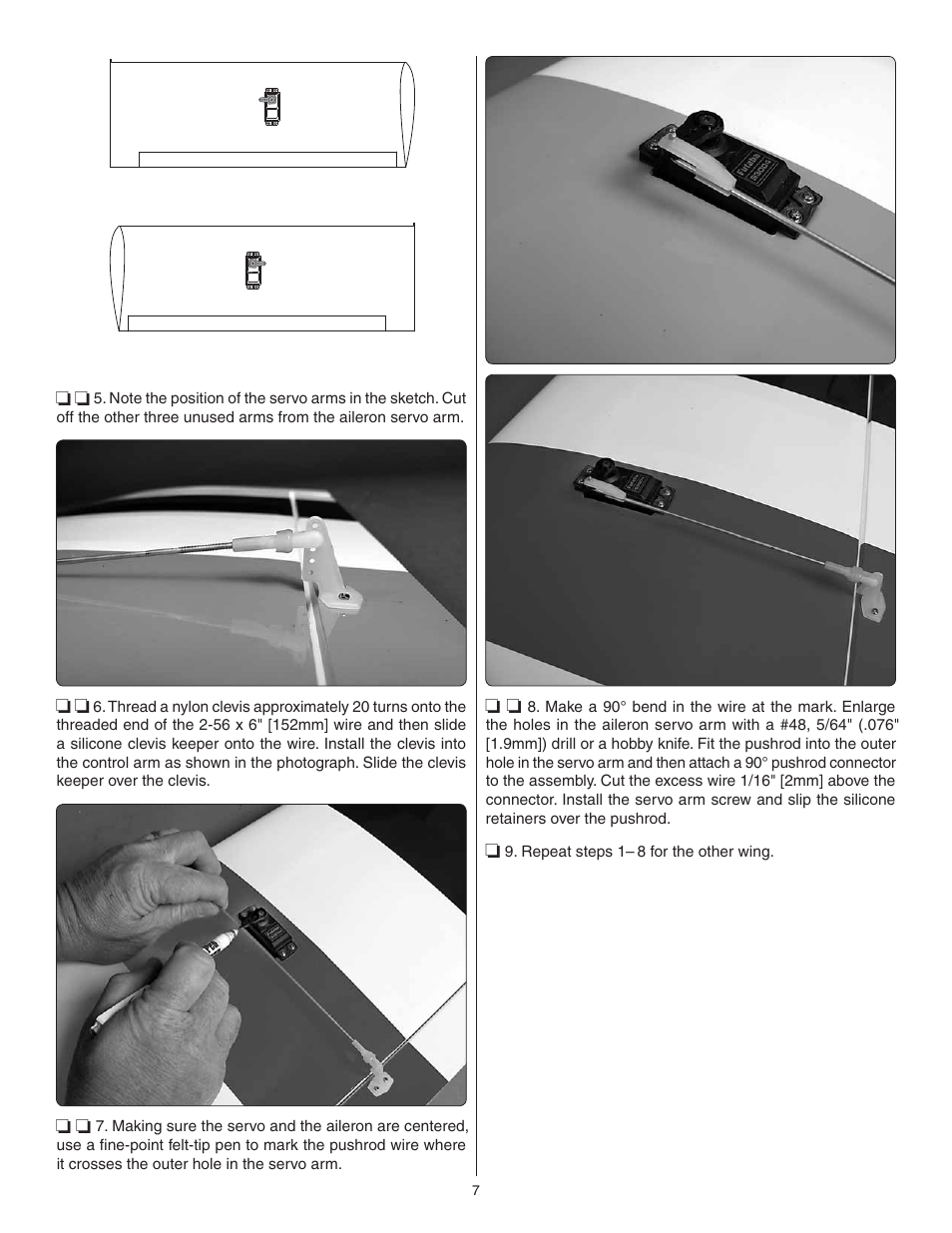 Left wing right wing | Great Planes Escapade .61 GP/EP ARF - GPMA1201 User Manual | Page 7 / 28