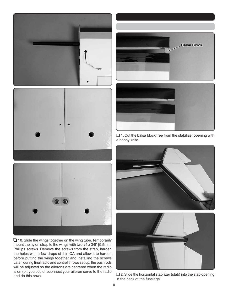Great Planes Escapade .61 GP/EP ARF - GPMA1201 User Manual | Page 8 / 28