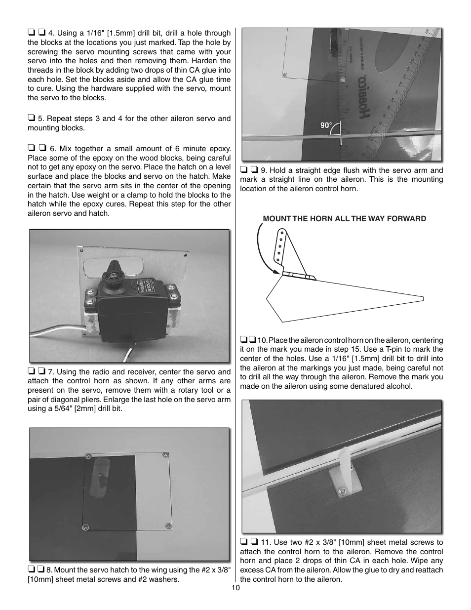 Great Planes Extra 300SP Performance Series ARF - GPMA1022 User Manual | Page 10 / 28