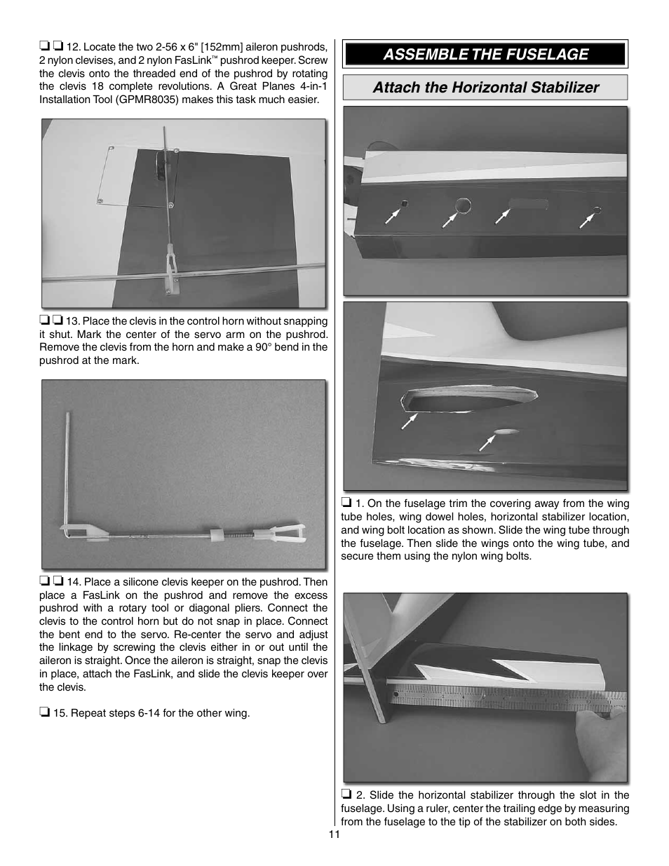 Great Planes Extra 300SP Performance Series ARF - GPMA1022 User Manual | Page 11 / 28