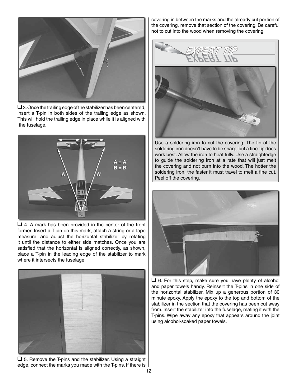 Great Planes Extra 300SP Performance Series ARF - GPMA1022 User Manual | Page 12 / 28