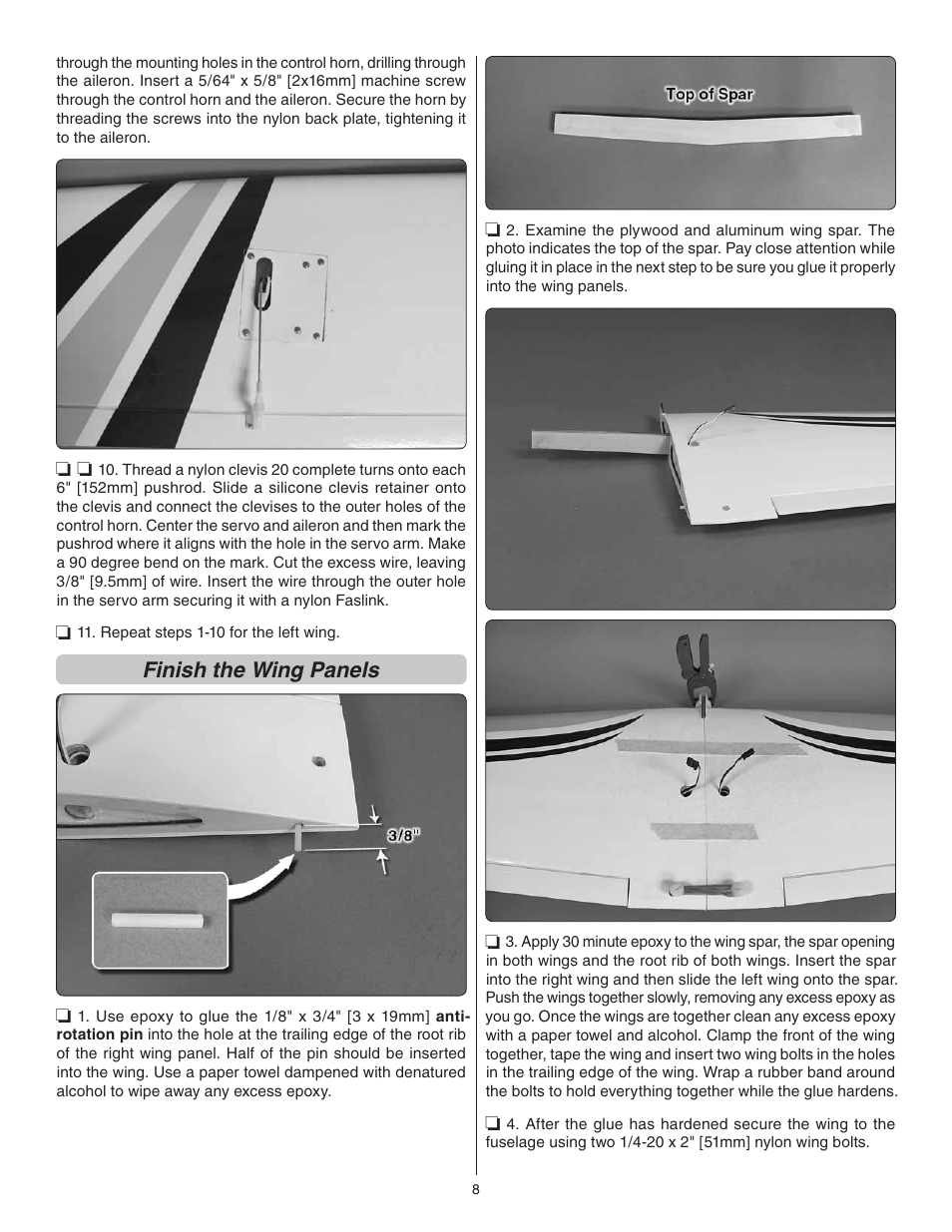 Finish the wing panels | Great Planes F1 Rocket Evo GP/EP ARF - GPMA1030 User Manual | Page 8 / 28