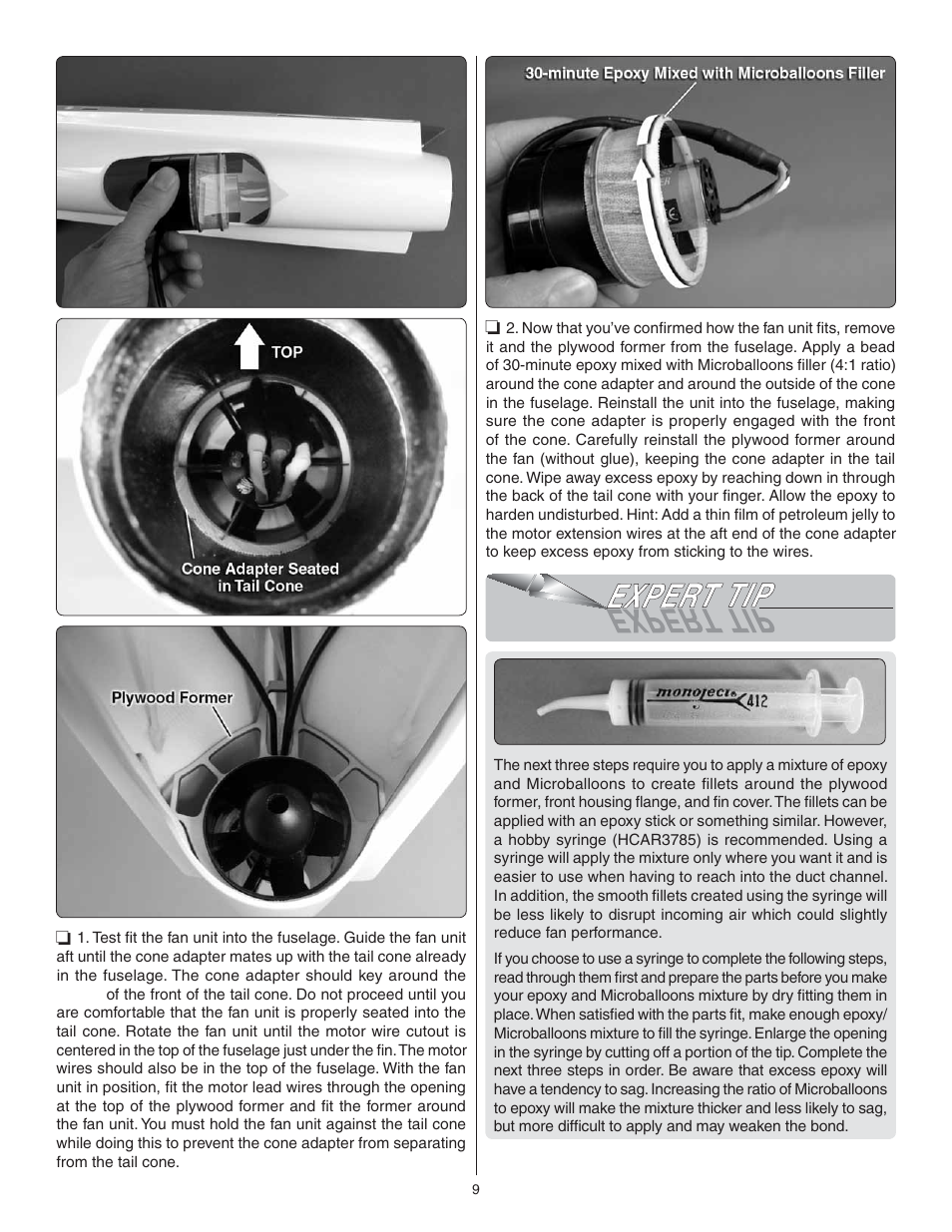 Great Planes F-16 Falcon EDF ARF - GPMA1801 User Manual | Page 9 / 24