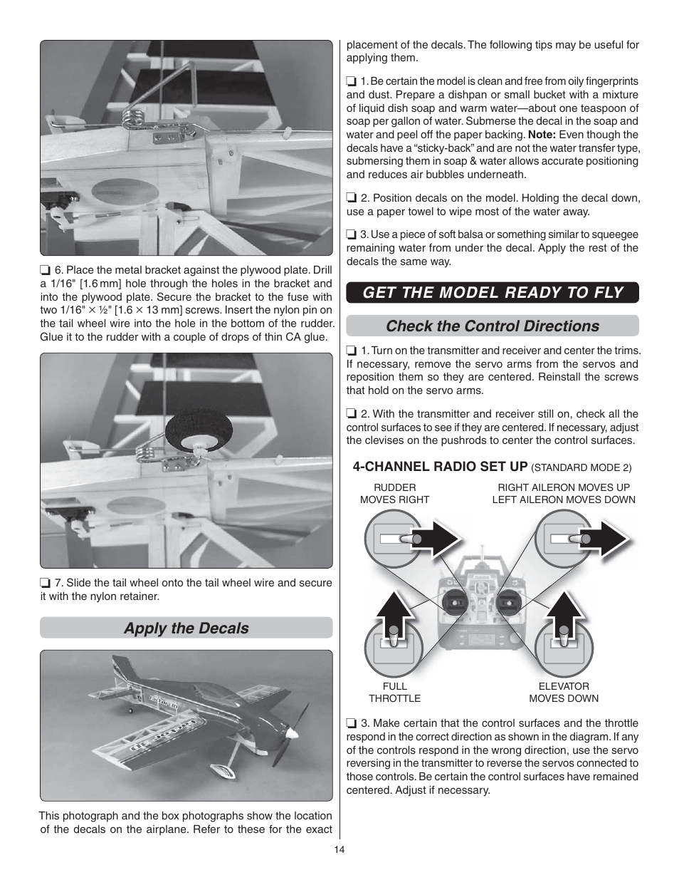 Apply the decals | Great Planes Factor 3D ARF - GPMA1552 User Manual | Page 14 / 20