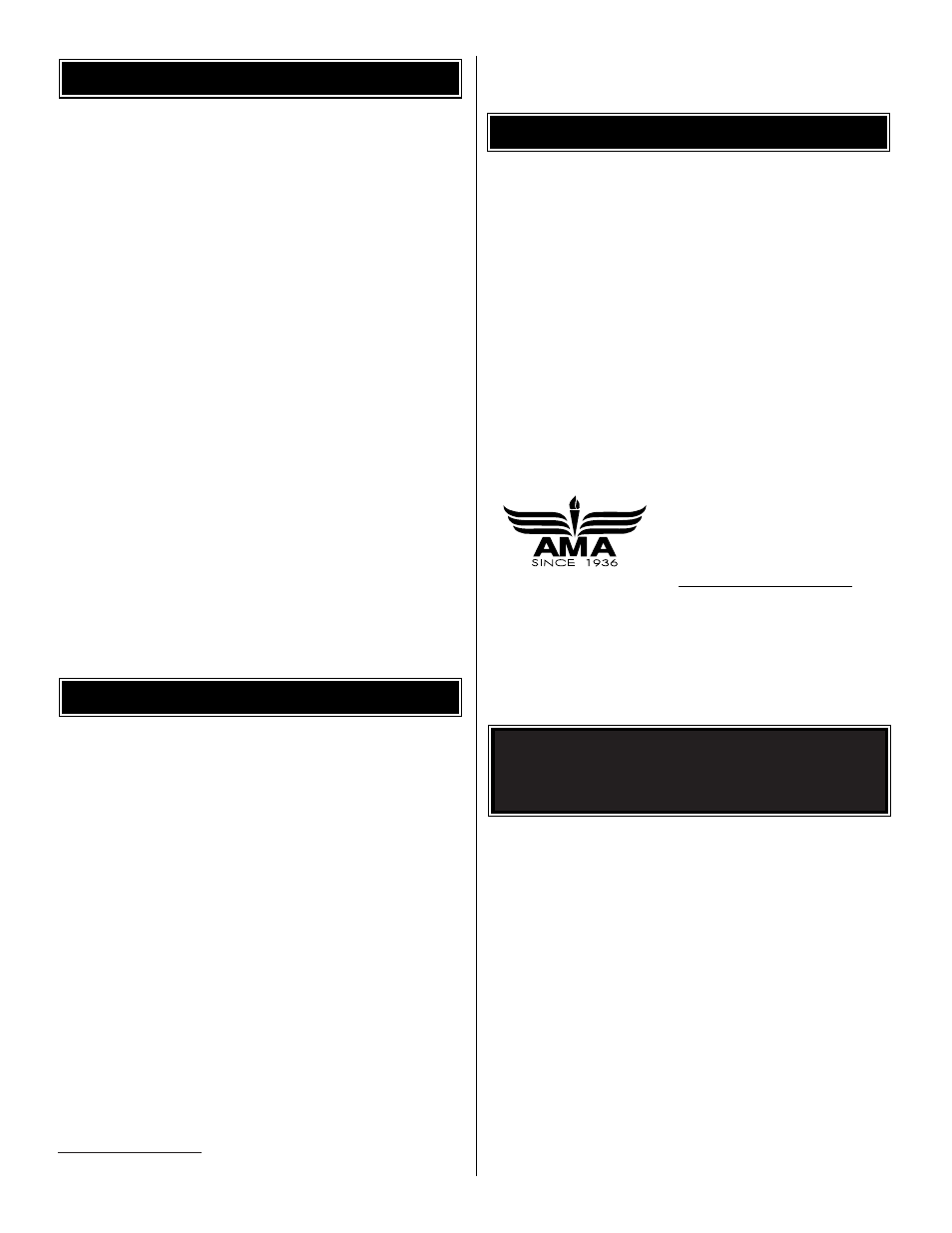 Ama introduction table of contents | Great Planes Fling ARF - GPMA1060 User Manual | Page 2 / 16