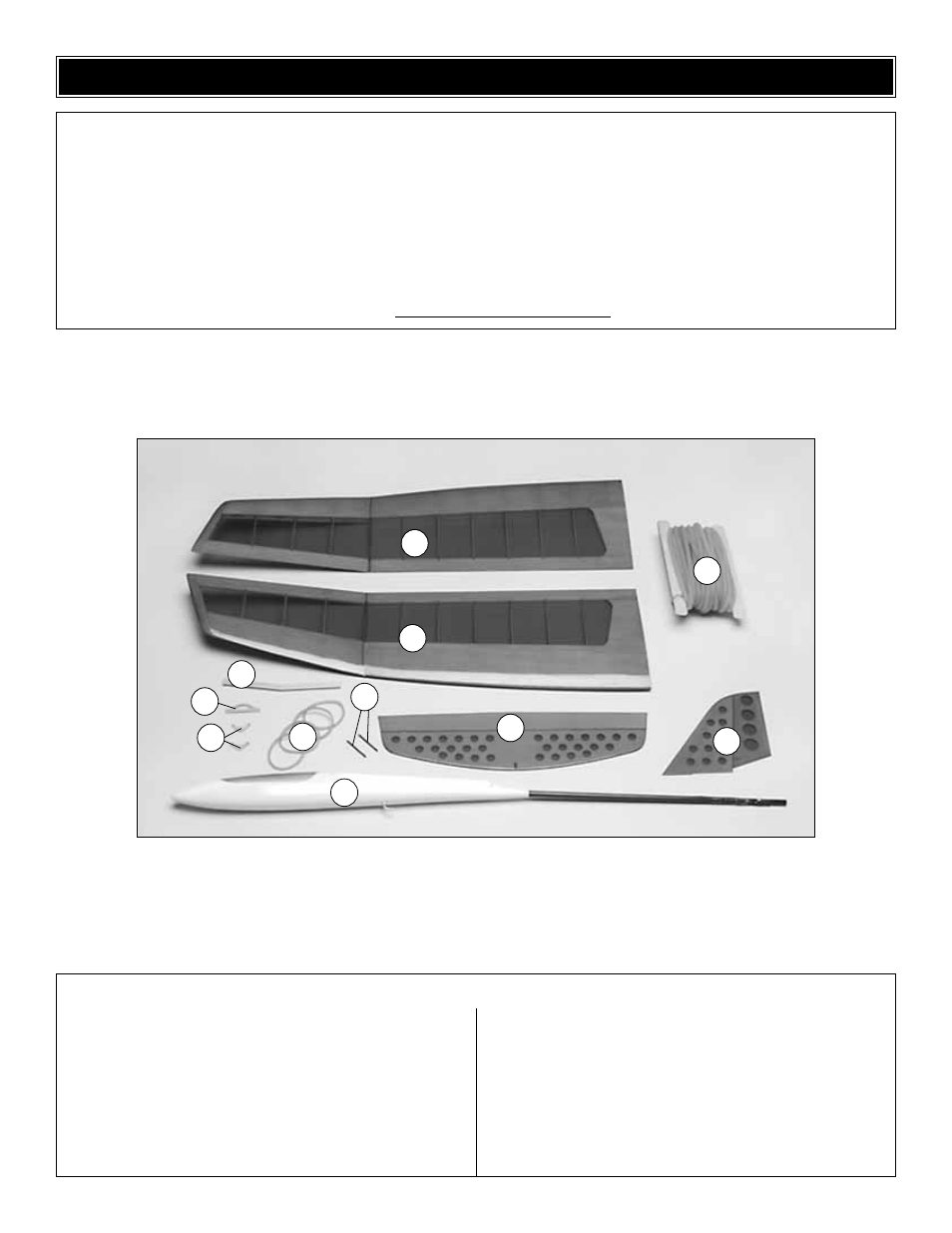 Kit contents | Great Planes Fling ARF - GPMA1060 User Manual | Page 5 / 16