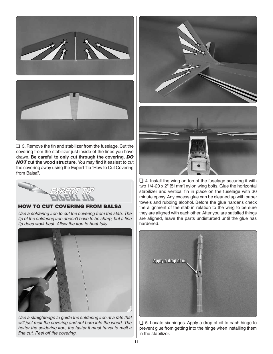 Great Planes Giant Citabria 30cc/EP ARF - GPMA1435 User Manual | Page 11 / 44