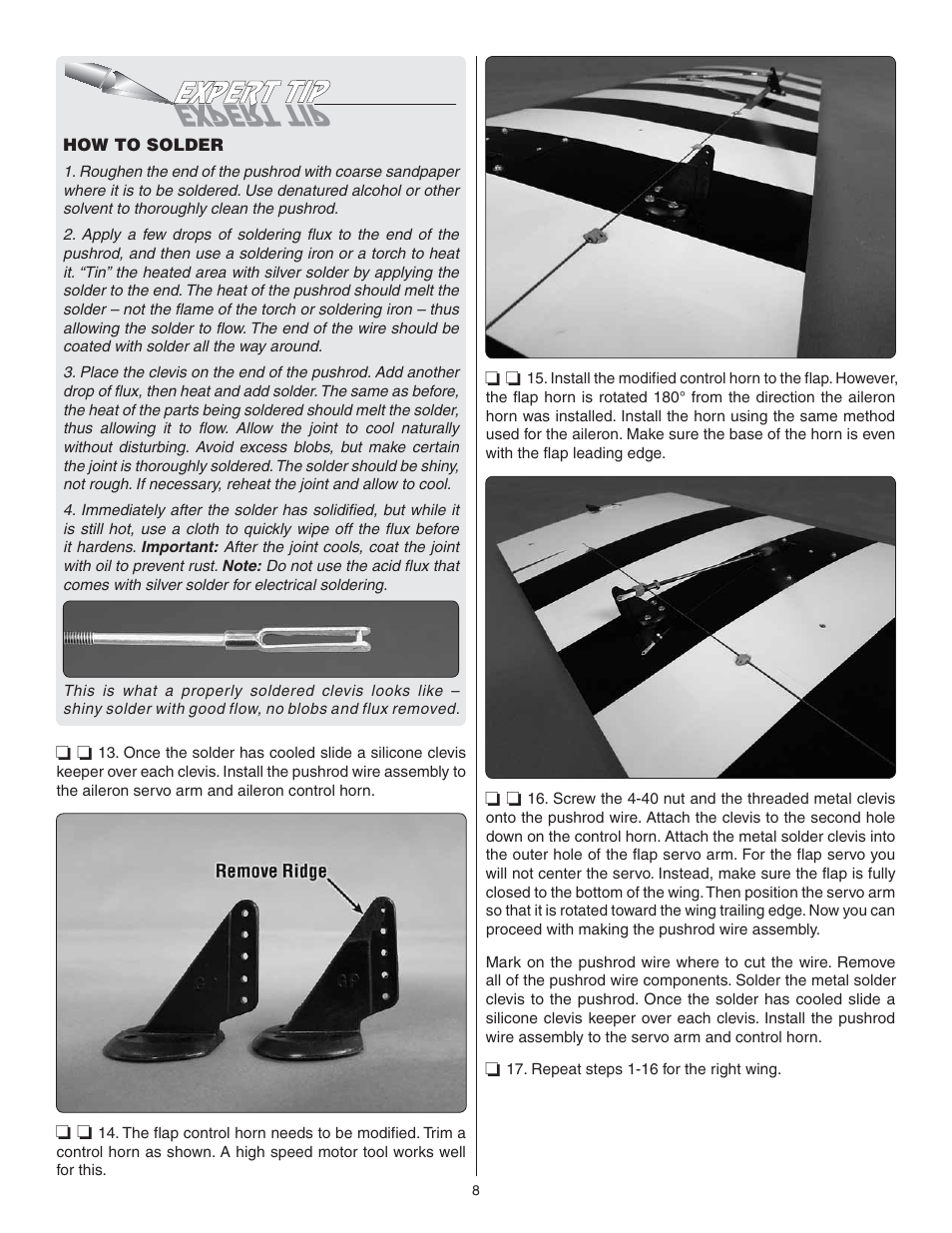 Great Planes Giant Citabria 30cc/EP ARF - GPMA1435 User Manual | Page 8 / 44
