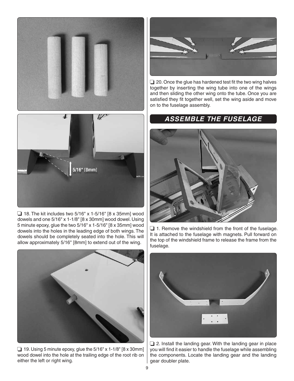 Assemble the fuselage | Great Planes Giant Citabria 30cc/EP ARF - GPMA1435 User Manual | Page 9 / 44