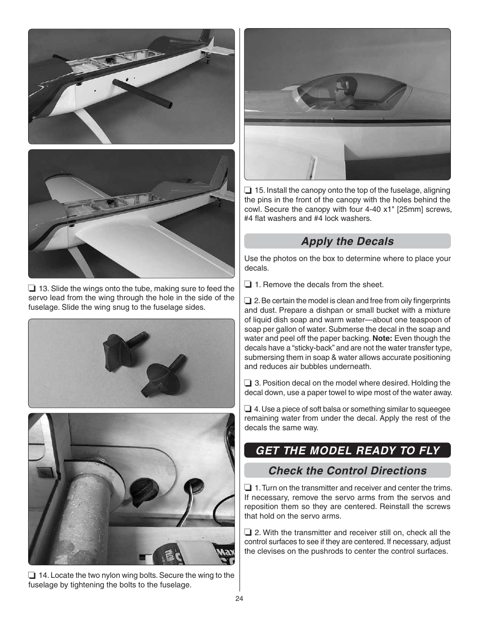 Apply the decals | Great Planes Giant Revolver ARF - GPMA1425 User Manual | Page 24 / 32