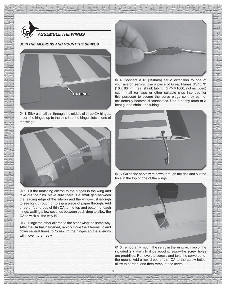 Great Planes Goldberg Super Chipmunk EP ARF - GPMA1928 User Manual | Page 4 / 20