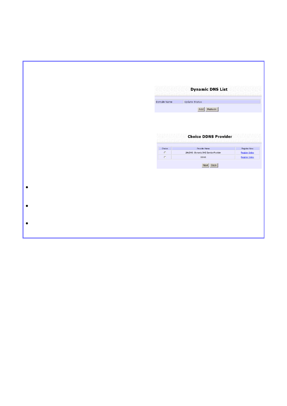 To manage dynamic dns list | Compex Systems WPE53G User Manual | Page 108 / 184
