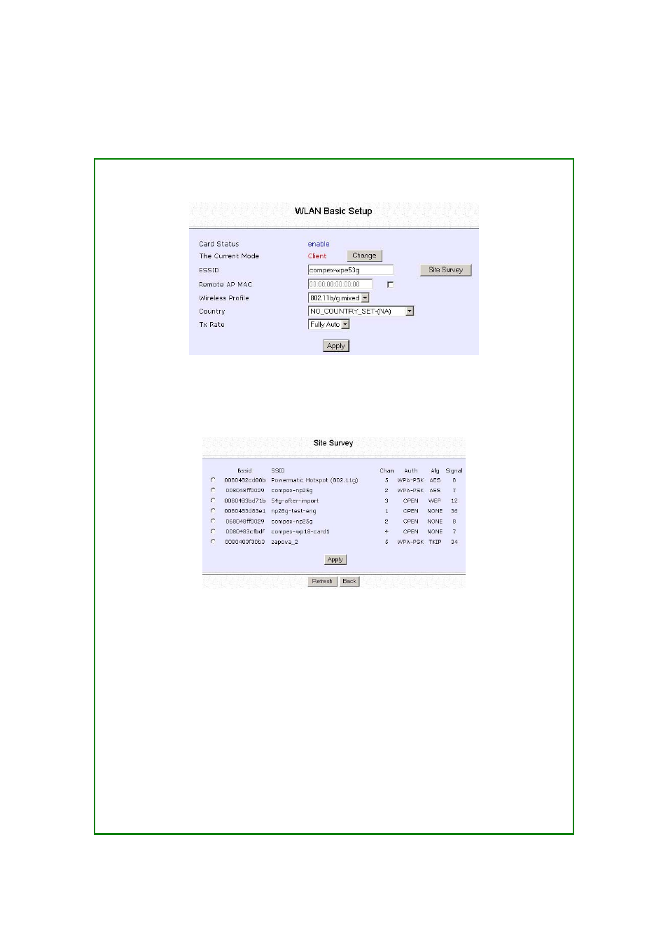 Scan for site survey | Compex Systems WPE53G User Manual | Page 51 / 184