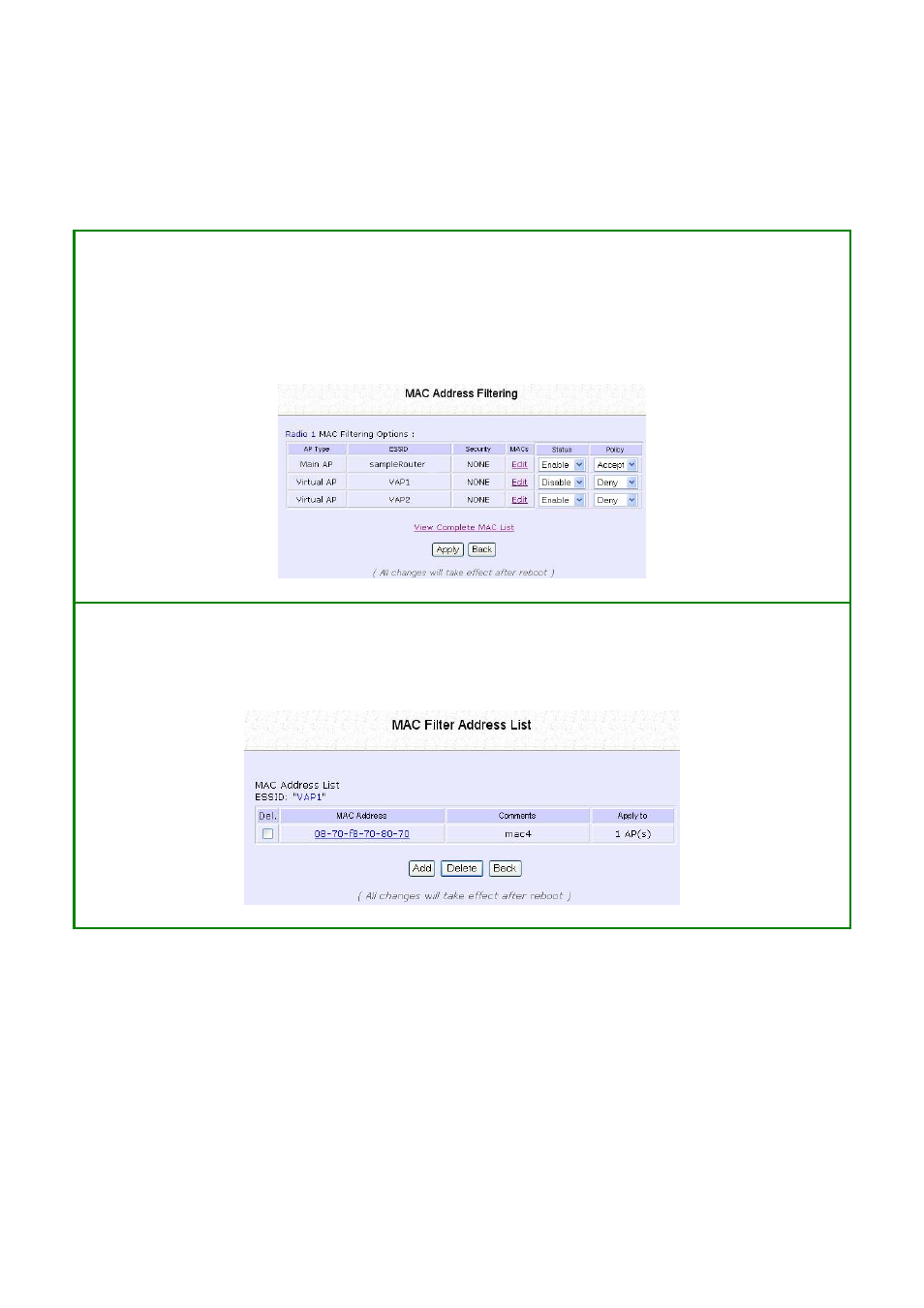 Edit mac address from the mac address list | Compex Systems WPE53G User Manual | Page 83 / 184