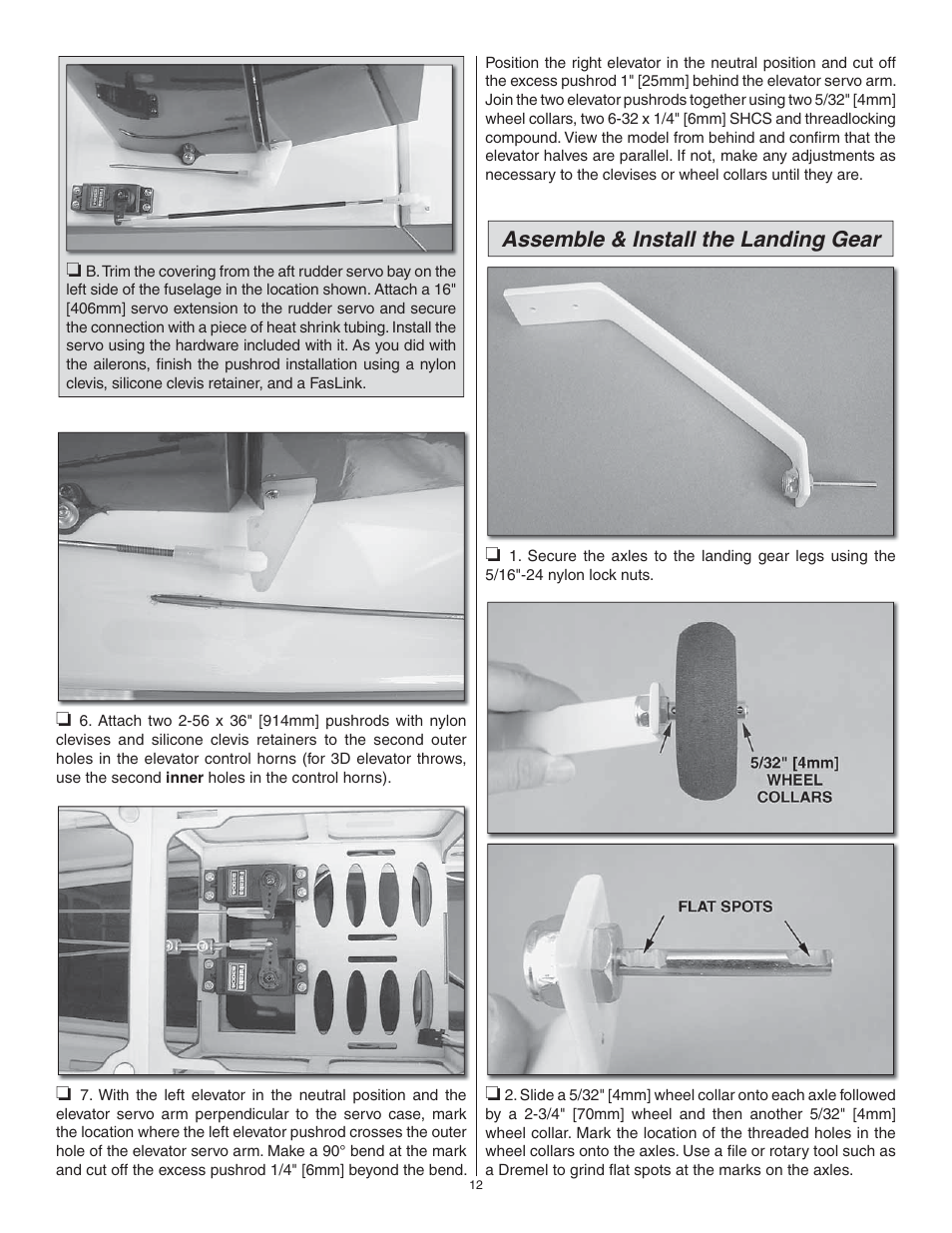 Assemble & install the landing gear | Great Planes Matt Chapman Eagle 580 46/EP ARF - GPMA1281 User Manual | Page 12 / 32