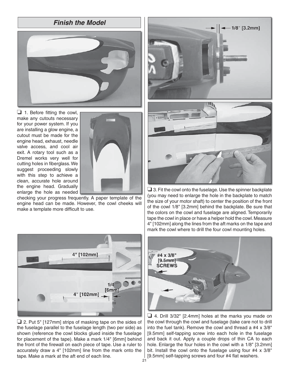 Finish the model | Great Planes Matt Chapman Eagle 580 46/EP ARF - GPMA1281 User Manual | Page 21 / 32