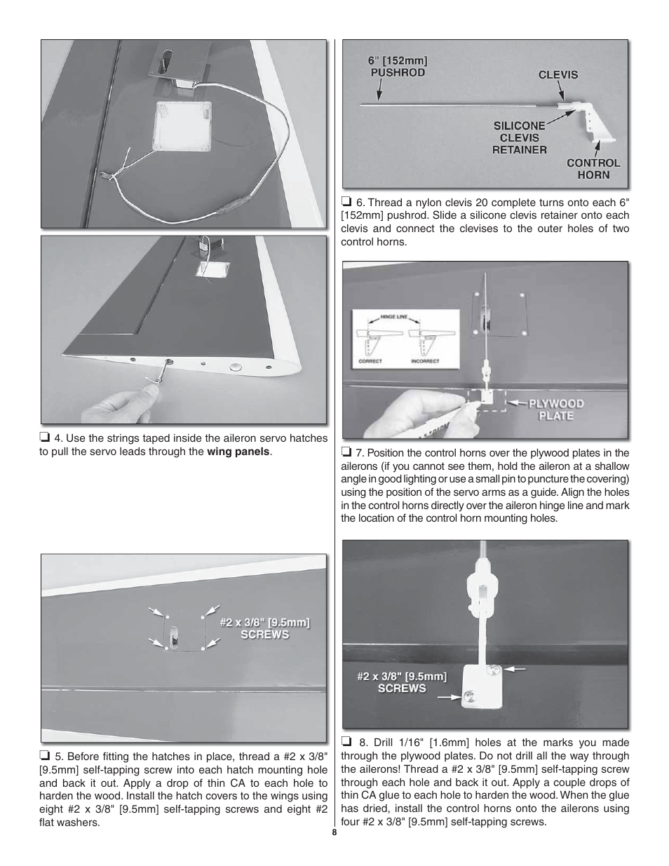 Great Planes Matt Chapman Eagle 580 46/EP ARF - GPMA1281 User Manual | Page 8 / 32