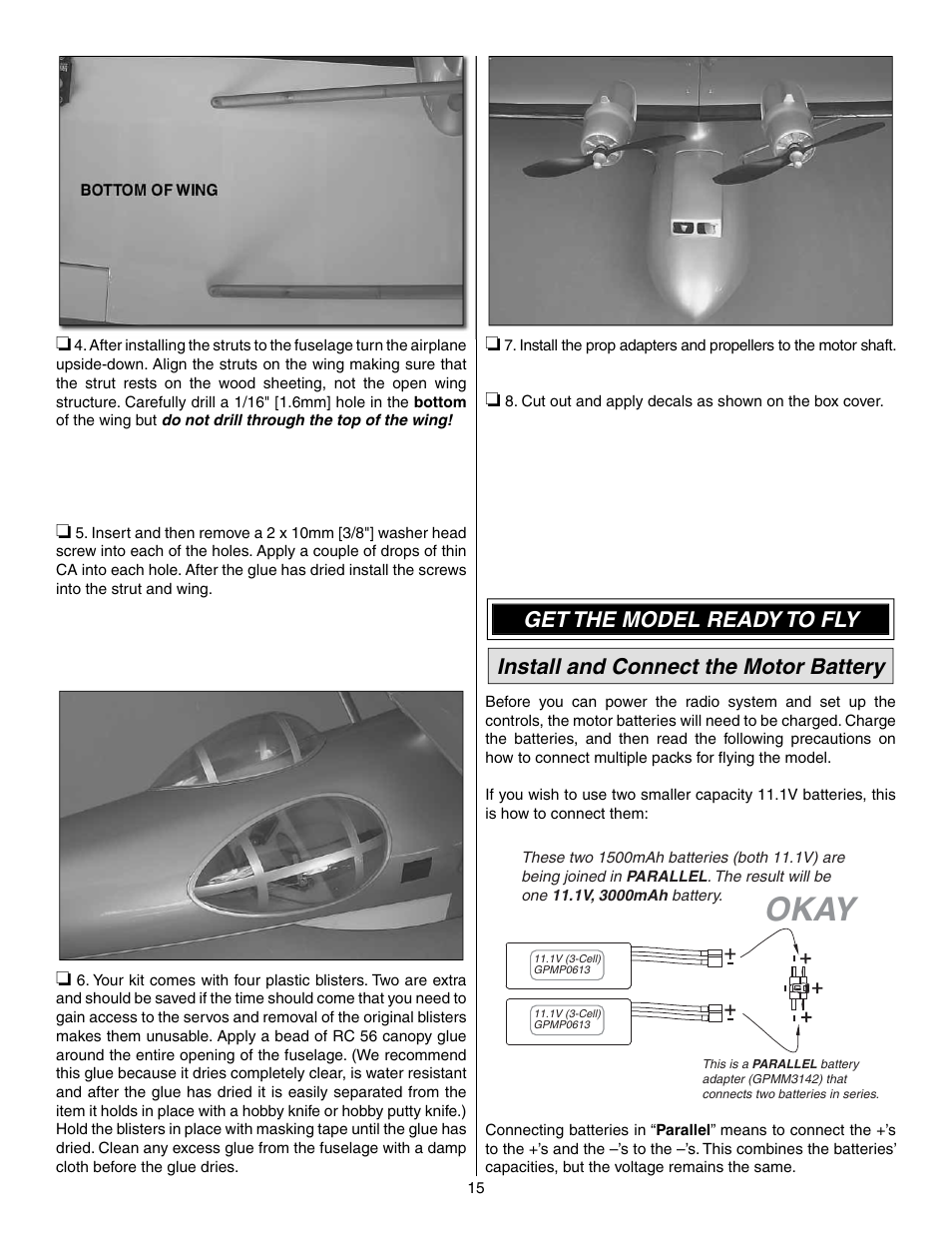 Okay | Great Planes PBY Catalina ARF - GPMA1154 User Manual | Page 15 / 20