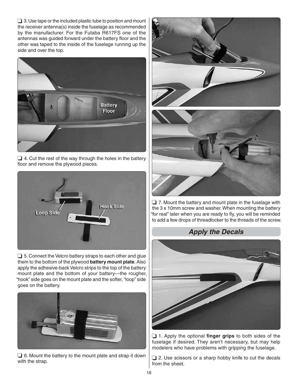 Apply the decals | Great Planes Phazer EDF ARF - GPMA1802 User Manual | Page 16 / 24