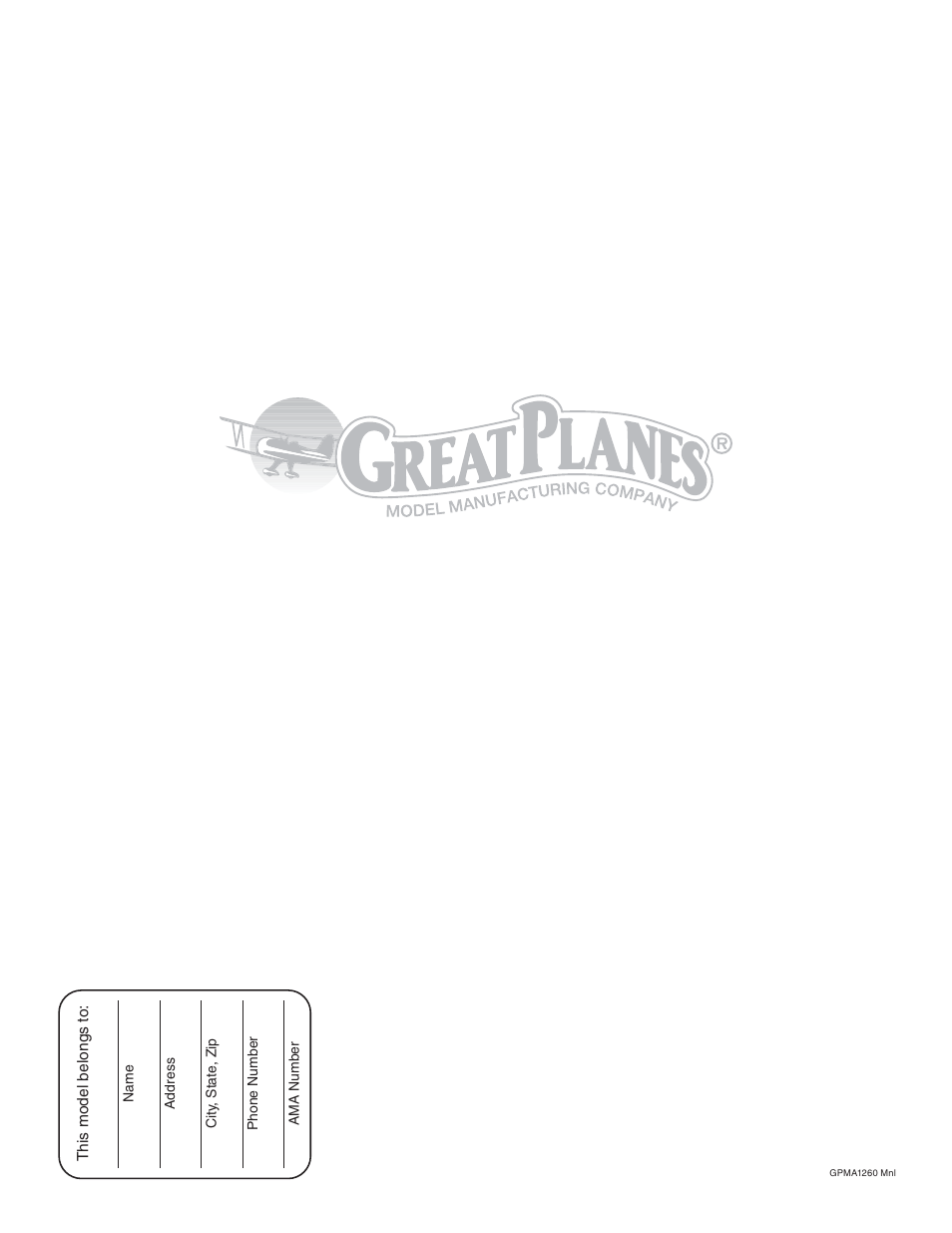 Great Planes Proud Bird ARF - GPMA1260 User Manual | Page 28 / 28