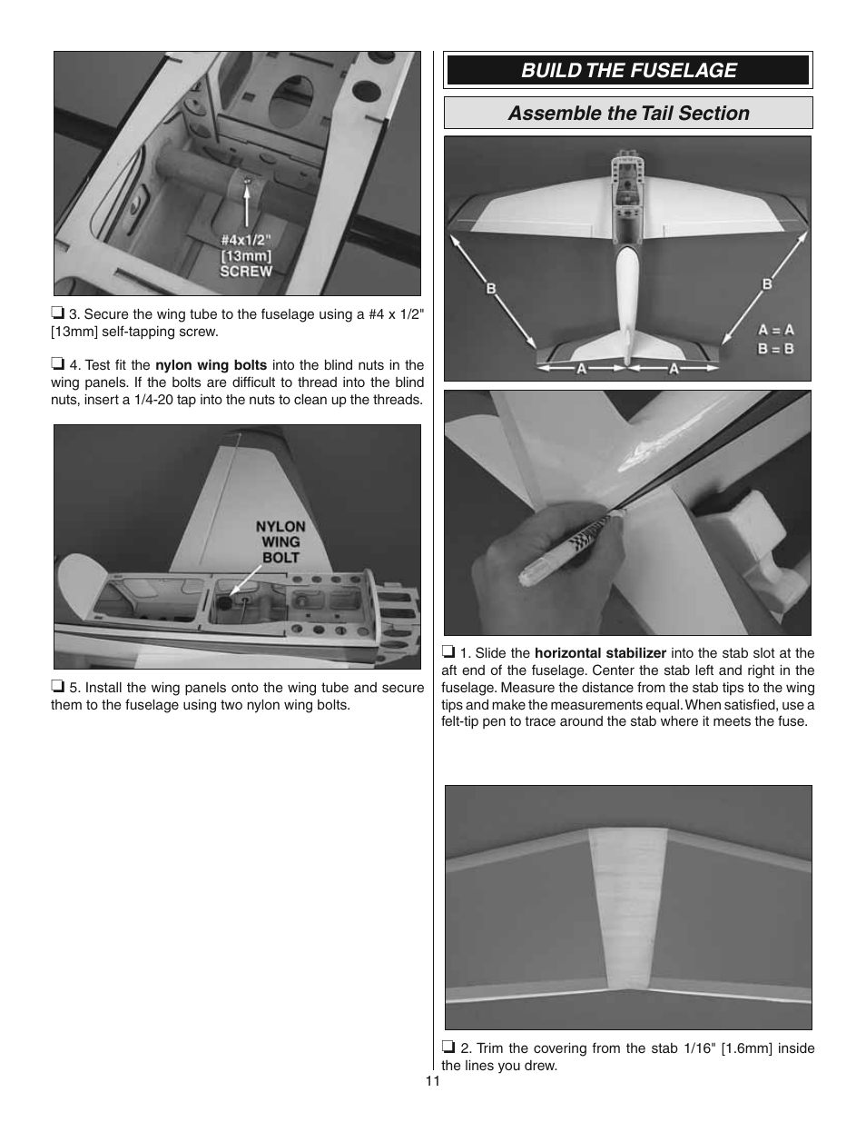 Great Planes Revolver GP/EP ARF 59" - GPMA1018 User Manual | Page 11 / 32