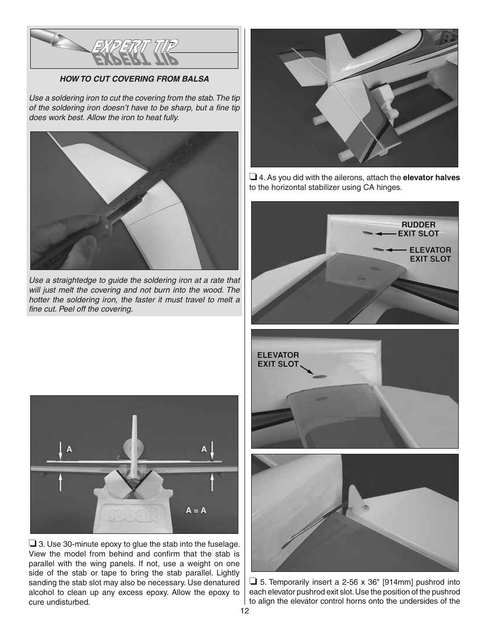 Great Planes Revolver GP/EP ARF 59" - GPMA1018 User Manual | Page 12 / 32