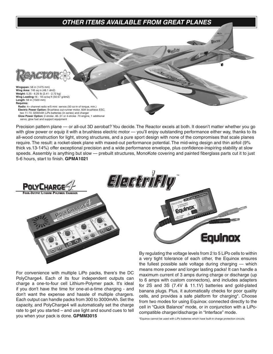 Other items available from great planes | Great Planes Revolver GP/EP ARF 59" - GPMA1018 User Manual | Page 32 / 32